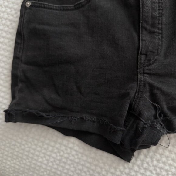 Madewell High Rise Denim Shorts Washed Charcoal Womens Size 27 Distressed‎ - Picture 3 of 7